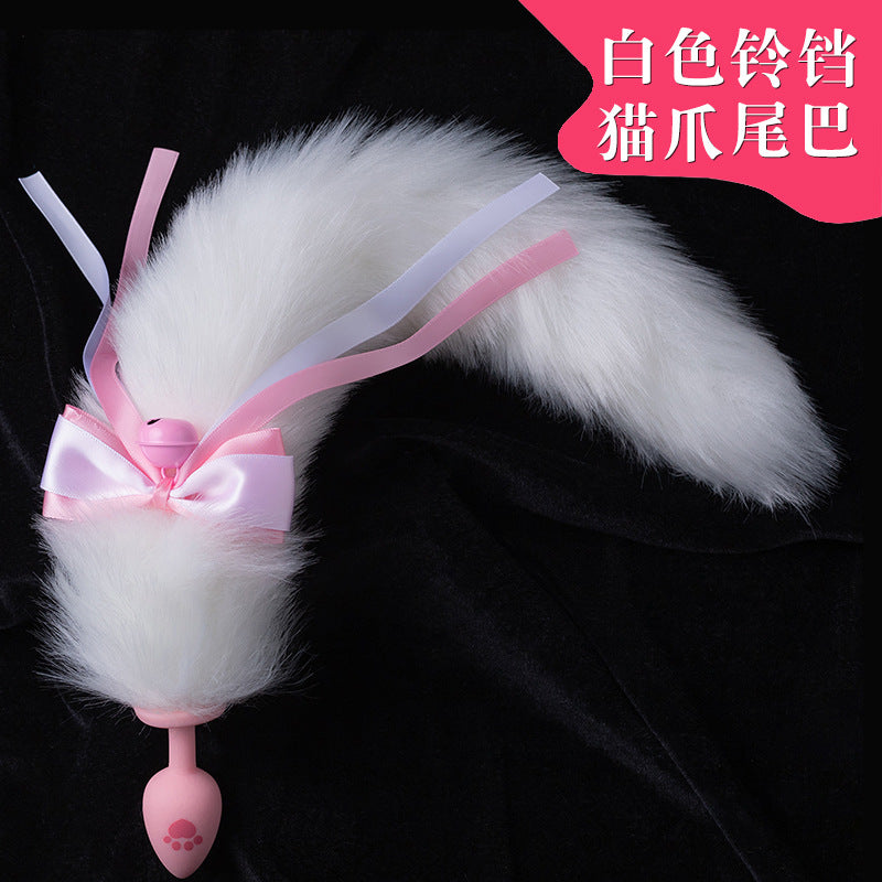 Image of SM Sex Fun Backyard Supplies Silicone Cat Paw Tail Anal Plug Backyard Products Female Masturbation Adult Femdom Props